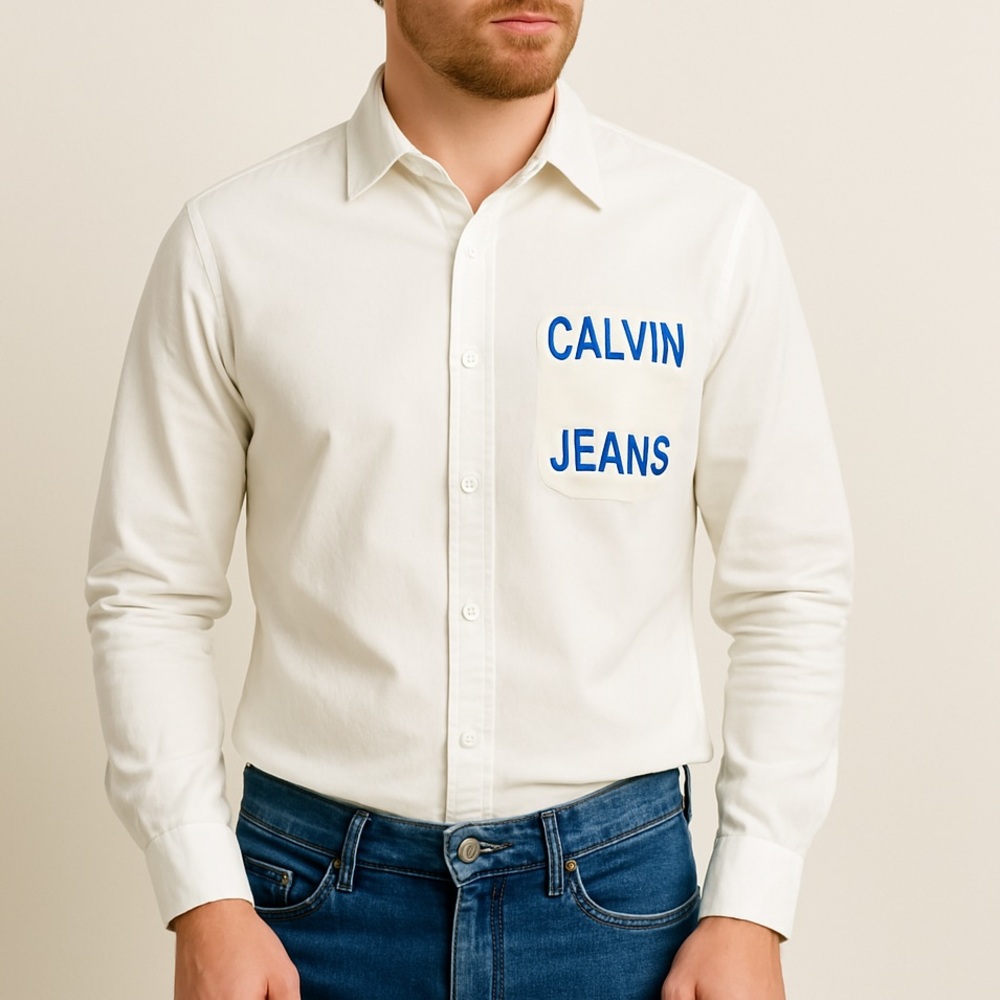 Calvin Klein Button Down Casual Shirt Long Sleeve Regular Fit